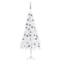 Künstlicher Eck-Weihnachtsbaum LEDs & Kugeln Weiß 150 cm PVC Künstlicher Eck-Weihnachtsbaum LEDs & Kugeln Weiß 150 cm PVC