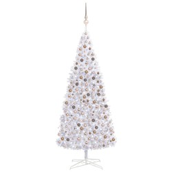 Künstlicher Weihnachtsbaum mit LEDs & Kugeln 400 cm Weiß
