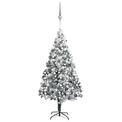 Künstlicher Weihnachtsbaum LEDs & Kugeln Beschneit Grün 400 cm