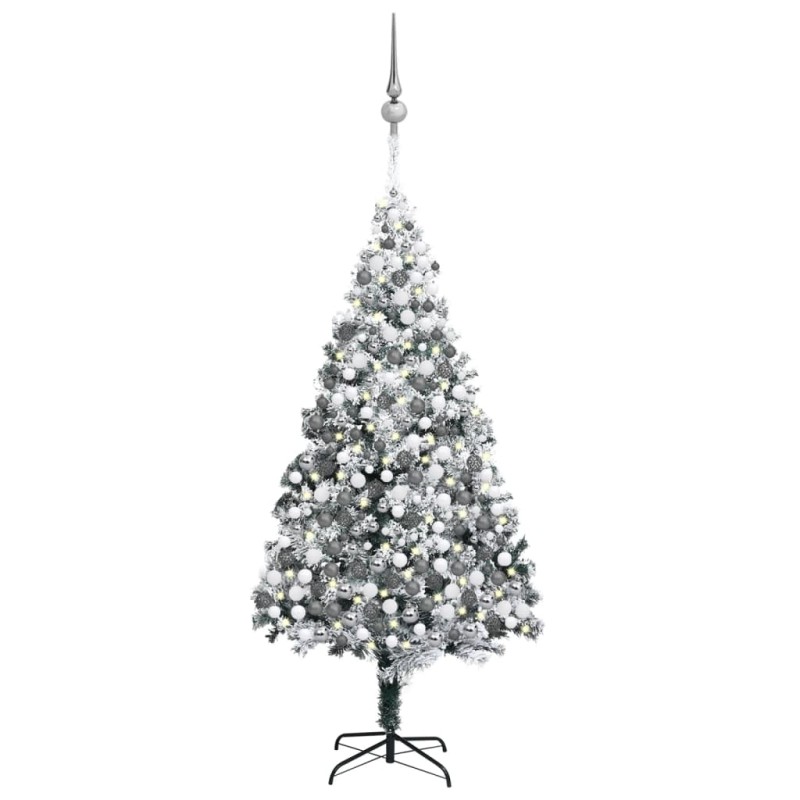 Künstlicher Weihnachtsbaum LEDs & Kugeln Beschneit Grün 400 cm Künstlicher Weihnachtsbaum LEDs & Kugeln Beschneit Grün 400 cm