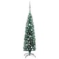 Künstlicher Weihnachtsbaum Schlank mit LEDs & Kugeln Grün 120cm Künstlicher Weihnachtsbaum Schlank mit LEDs & Kugeln Grün 120cm