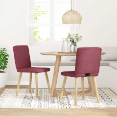 vidaXL Esszimmerstühle 2 Stk. Weinrot Stoff