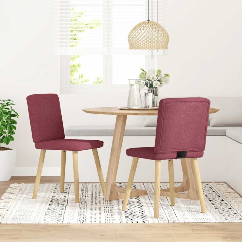 vidaXL Esszimmerstühle 2 Stk. Weinrot Stoff vidaXL Esszimmerstühle 2 Stk. Weinrot Stoff