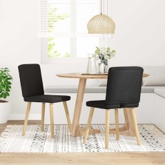 vidaXL Esszimmerstühle 2 Stk. Schwarz Stoff