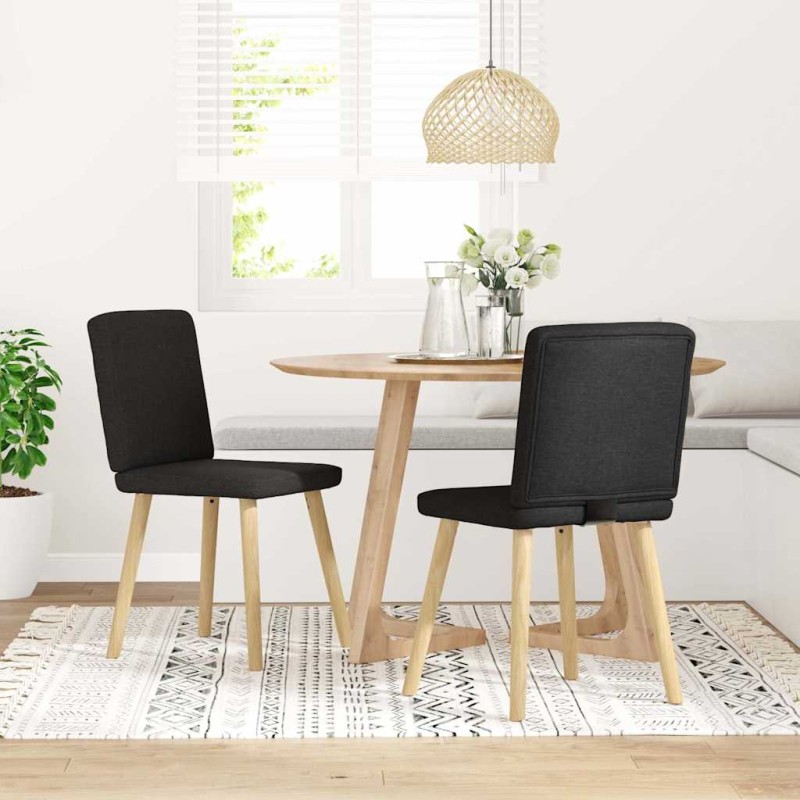 vidaXL Esszimmerstühle 2 Stk. Schwarz Stoff vidaXL Esszimmerstühle 2 Stk. Schwarz Stoff