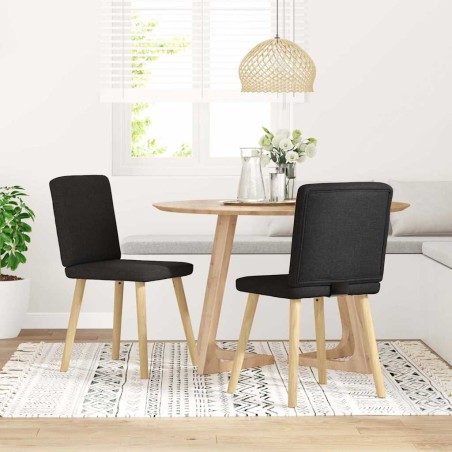 vidaXL Esszimmerstühle 2 Stk. Schwarz Stoff