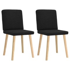 vidaXL Esszimmerstühle 2 Stk. Schwarz Stoff