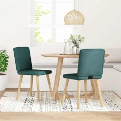 vidaXL Esszimmerstühle 2 Stk. Dunkelgrün Stoff