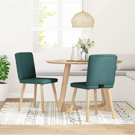 vidaXL Esszimmerstühle 2 Stk. Dunkelgrün Stoff