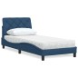 vidaXL Bett mit Matratze Blau 80x200 cm Stoff vidaXL Bett mit Matratze Blau 80x200 cm Stoff