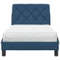 vidaXL Bett mit Matratze Blau 80x200 cm Stoff vidaXL Bett mit Matratze Blau 80x200 cm Stoff