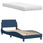 vidaXL Bett mit Matratze Blau 80x200 cm Stoff vidaXL Bett mit Matratze Blau 80x200 cm Stoff