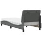 vidaXL Bett mit Matratze Dunkelgrau 90x190 cm Stoff vidaXL Bett mit Matratze Dunkelgrau 90x190 cm Stoff
