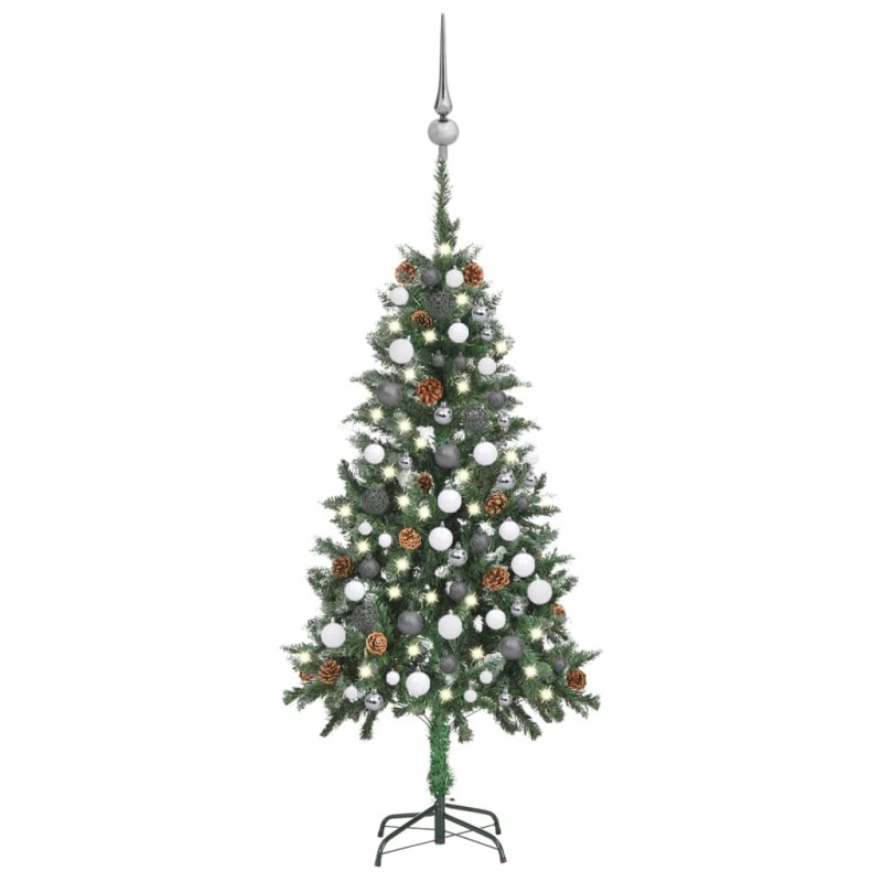 Künstlicher Weihnachtsbaum mit LEDs, Kugeln & Zapfen 150 cm Künstlicher Weihnachtsbaum mit LEDs, Kugeln & Zapfen 150 cm