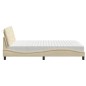 vidaXL Bett mit Matratze Creme 120x200 cm Stoff vidaXL Bett mit Matratze Creme 120x200 cm Stoff