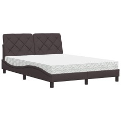 vidaXL Bett mit Matratze Dunkelbraun 120x200 cm Stoff