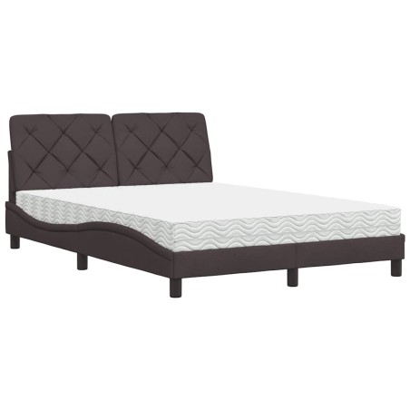 vidaXL Bett mit Matratze Dunkelbraun 120x200 cm Stoff