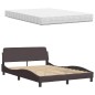 vidaXL Bett mit Matratze Dunkelbraun 120x200 cm Stoff vidaXL Bett mit Matratze Dunkelbraun 120x200 cm Stoff