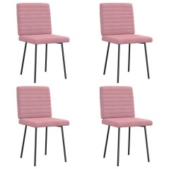 vidaXL Esszimmerstühle 4 Stk. Rosa Samt