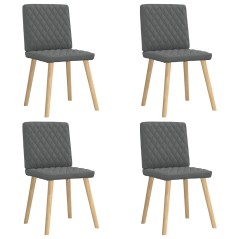 vidaXL Esszimmerstühle 4 Stk. Dunkelgrau Stoff