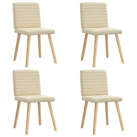 vidaXL Esszimmerstühle 4 Stk. Creme Stoff