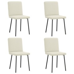 vidaXL Esszimmerstühle 4 Stk. Creme Samt