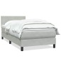 vidaXL Boxspringbett mit Matratze Hellgrau 80x210 cm Samt vidaXL Boxspringbett mit Matratze Hellgrau 80x210 cm Samt