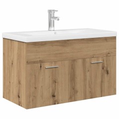 vidaXL Waschbeckenunterschrank mit Einbaubecken und Wasserhahn