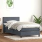 vidaXL Boxspringbett mit Matratze Dunkelgrau 90x220 cm Samt vidaXL Boxspringbett mit Matratze Dunkelgrau 90x220 cm Samt