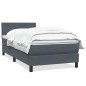 vidaXL Boxspringbett mit Matratze Dunkelgrau 90x220 cm Samt vidaXL Boxspringbett mit Matratze Dunkelgrau 90x220 cm Samt