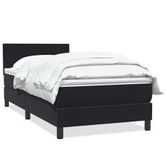 vidaXL Boxspringbett mit Matratze Schwarz 80x220 cm Samt