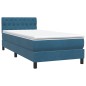 vidaXL Boxspringbett mit Matratze Dunkelblau 90x210 cm Samt vidaXL Boxspringbett mit Matratze Dunkelblau 90x210 cm Samt
