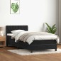 vidaXL Boxspringbett mit Matratze Schwarz 90x210 cm Samt vidaXL Boxspringbett mit Matratze Schwarz 90x210 cm Samt