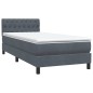 vidaXL Boxspringbett mit Matratze Dunkelgrau 80x210 cm Samt vidaXL Boxspringbett mit Matratze Dunkelgrau 80x210 cm Samt
