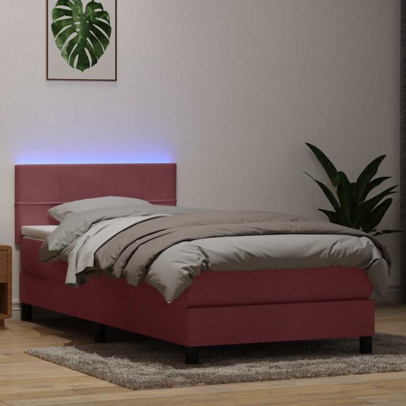 vidaXL Boxspringbett mit Matratze Rosa 80x210 cm Samt vidaXL Boxspringbett mit Matratze Rosa 80x210 cm Samt