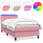 vidaXL Boxspringbett mit Matratze Rosa 80x210 cm Samt vidaXL Boxspringbett mit Matratze Rosa 80x210 cm Samt
