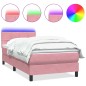 vidaXL Boxspringbett mit Matratze Rosa 80x220 cm Samt vidaXL Boxspringbett mit Matratze Rosa 80x220 cm Samt