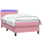 vidaXL Boxspringbett mit Matratze Rosa 80x220 cm Samt vidaXL Boxspringbett mit Matratze Rosa 80x220 cm Samt