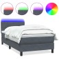 vidaXL Boxspringbett mit Matratze Dunkelgrau 80x220 cm Samt vidaXL Boxspringbett mit Matratze Dunkelgrau 80x220 cm Samt