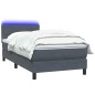 vidaXL Boxspringbett mit Matratze Dunkelgrau 80x220 cm Samt vidaXL Boxspringbett mit Matratze Dunkelgrau 80x220 cm Samt