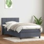 vidaXL Boxspringbett mit Matratze Dunkelgrau 80x220 cm Samt vidaXL Boxspringbett mit Matratze Dunkelgrau 80x220 cm Samt