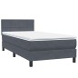 vidaXL Boxspringbett mit Matratze Dunkelgrau 80x220 cm Samt vidaXL Boxspringbett mit Matratze Dunkelgrau 80x220 cm Samt