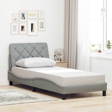 vidaXL Bettgestell ohne Matratze Hellgrau 80x200 cm Stoff