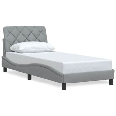 vidaXL Bettgestell ohne Matratze Hellgrau 80x200 cm Stoff