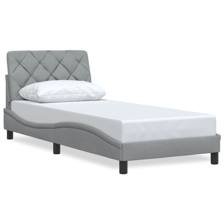vidaXL Bettgestell ohne Matratze Hellgrau 80x200 cm Stoff