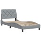 vidaXL Bettgestell ohne Matratze Hellgrau 80x200 cm Stoff vidaXL Bettgestell ohne Matratze Hellgrau 80x200 cm Stoff