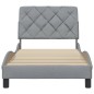 vidaXL Bettgestell ohne Matratze Hellgrau 80x200 cm Stoff vidaXL Bettgestell ohne Matratze Hellgrau 80x200 cm Stoff