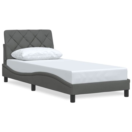 vidaXL Bettgestell ohne Matratze Dunkelgrau 90x190 cm Stoff