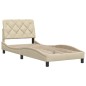 vidaXL Bettgestell ohne Matratze Creme 90x190 cm Stoff vidaXL Bettgestell ohne Matratze Creme 90x190 cm Stoff