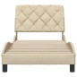 vidaXL Bettgestell ohne Matratze Creme 90x190 cm Stoff vidaXL Bettgestell ohne Matratze Creme 90x190 cm Stoff